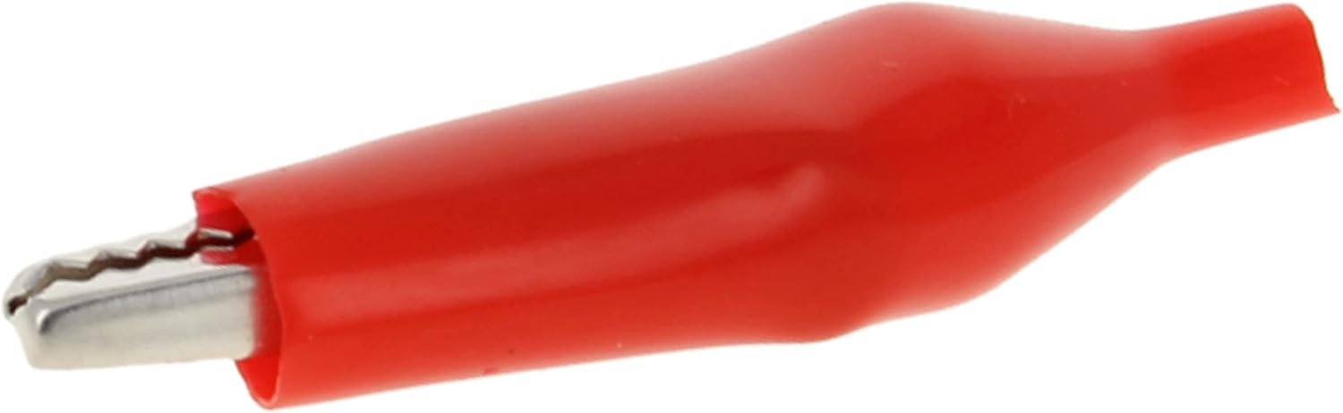 Heyiarbeit 50Pcs 3A Alligator Clips Clamps, Crocodile Alligator Jumper Electric Test Clips Helper with Protective Insulation Cover 10mm Jaw Open Red