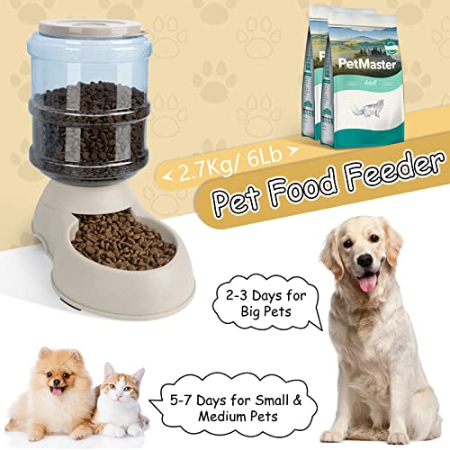 Automatic Dog Cat Feeder And Water Dispenser Set, Gravity Pet Feeding Station And Water Bowl Dispenser For Small Medium Large Pet Puppy Kitten Rabbit Bunny, 3.8L Large Capacity(Marble) #TOP1