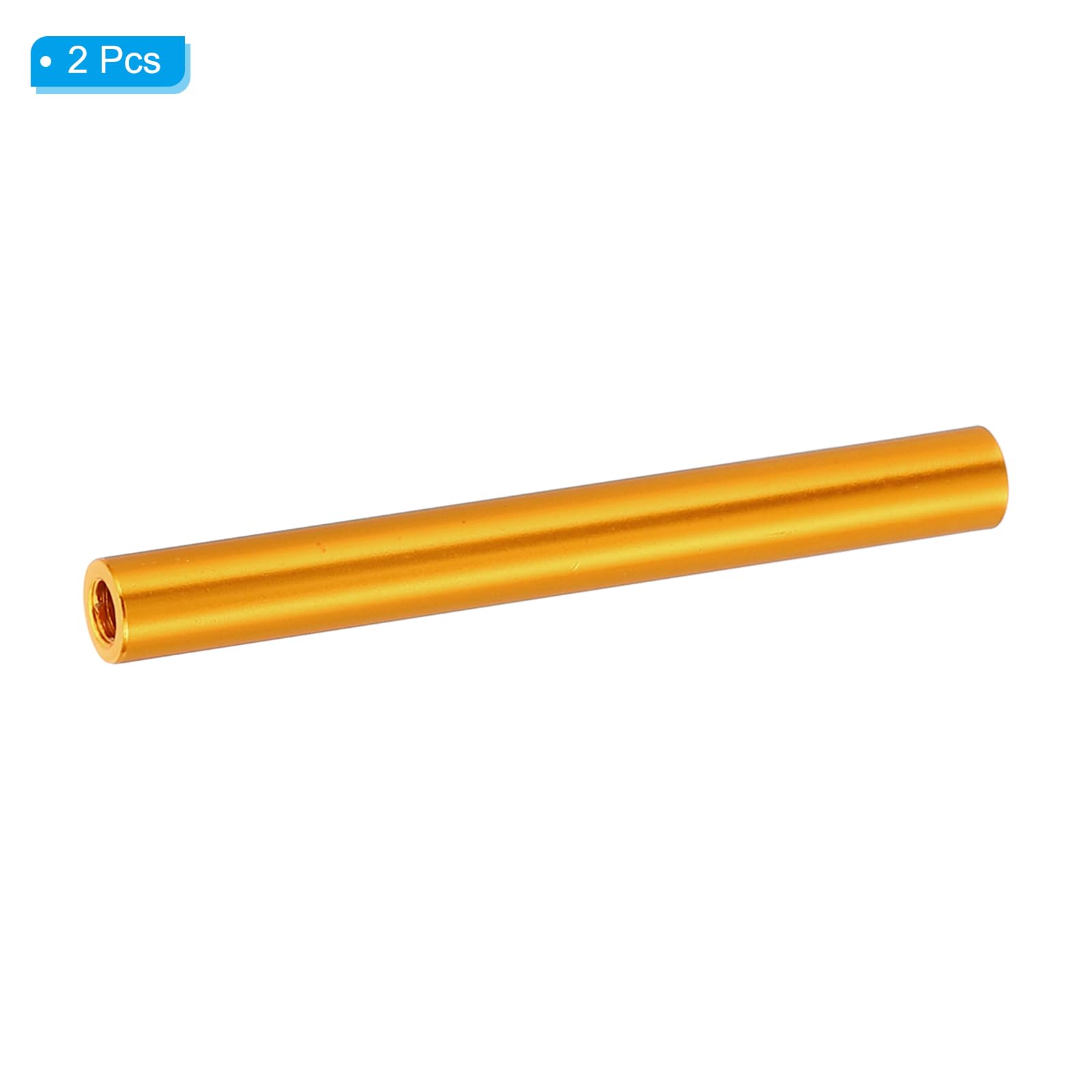 PATIKIL 2pcs M3 Metal Threaded Standoff Spacer Nuts, Round Aluminum Spacers Female Coupling Screws, 1/8" ID x 3/16" OD, Gold 3x5x45mm - Image 3
