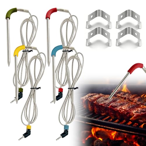 4 Stk Grill Ersatzsonde Kompatibel Mit Weber Igrill 2 Igrill Mini Igrill 3 Temperatursonde Grill Ersatzsonde -30 °c Bis 300°c, Fleischthermometer Grill, Für BBQ Und Ofen Einsatz