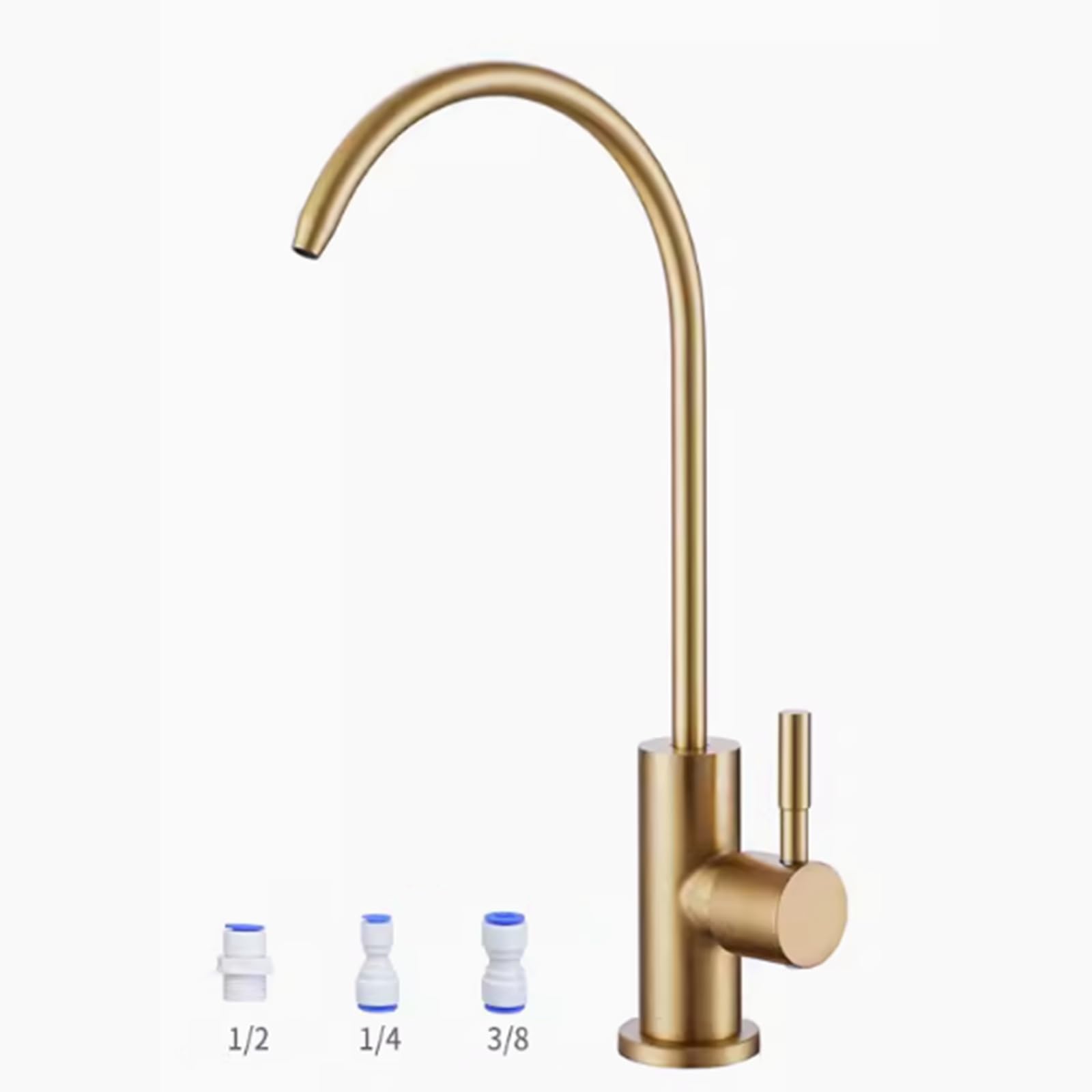 Faucet Filter Water Tap, Kitchen Faucet Stainless Steel 360° Swivel,Brushed Gold (Brushed Gold A)