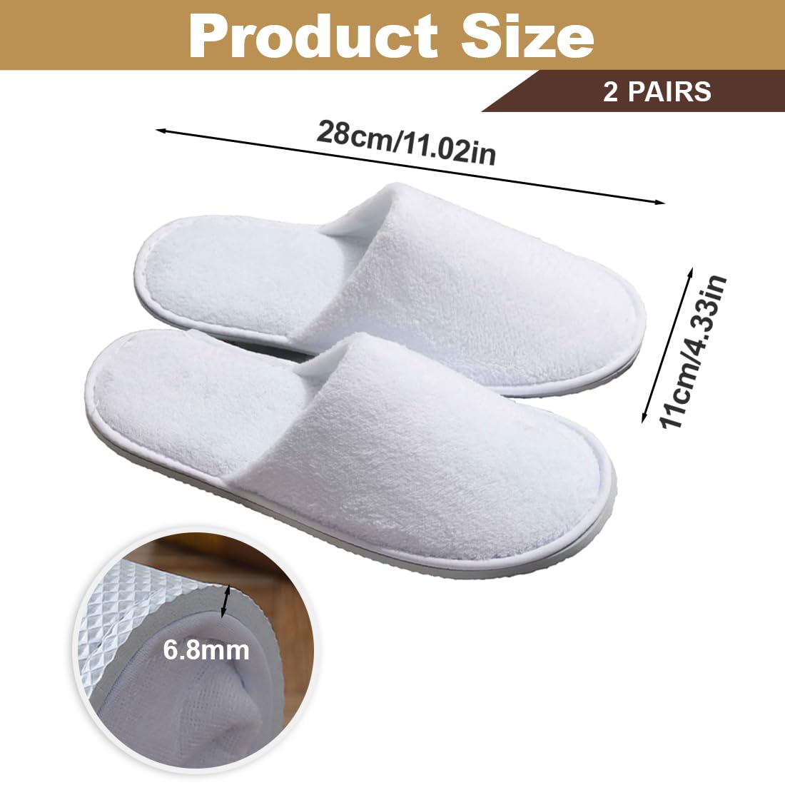 2 Paia Ciabatte Hotel Monouso per Ospiti Comode e Traspiranti SPA Famiglia Unisex (spessore extra)