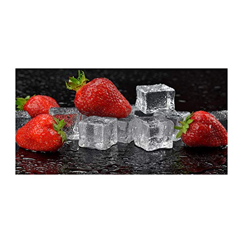 Dosseret en verre 100x50cm splashback rouge fraises pour une cuisine moderne