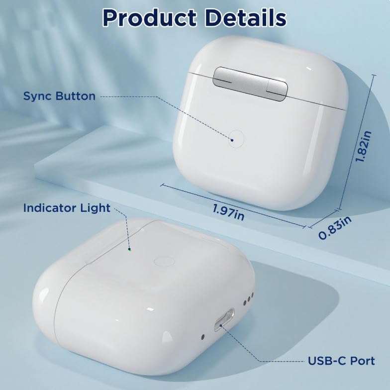 Charging Case for AirPods 4th Gen with USB-C Charging Port, Only Compatible for AirPod 4th Generation Replacement Charger Cases with Blue-Tooth Pairing Sync Button, No Earbuds - Image 5