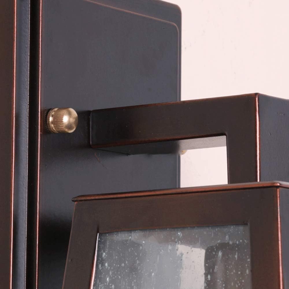 Semplice Applique da Parete AC per Esterni Impermeabile, Rettangolare, Ideale per caffè, balconi, corridoi, con Attacco a Parete e Vetro ad Acqua (E27).