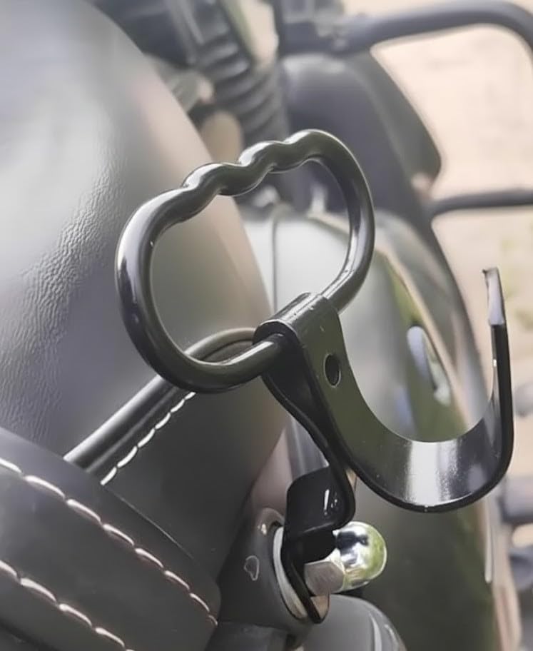 Image of Pillion Holder Hook Compatible for Royal Enfield Classic 350, Bullet 350 Accessories All, Hunter, Meteor, Thunderbird - Heavy-Duty Universal Bike Accessories, (Model A)