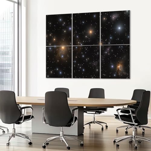6 Pack Paneles Acústicos Decorativos con Diseño de Galaxias y Constelaciones, Absorbentes de Sonido, Autoadhesivos, 72"x48" miniatura 7
