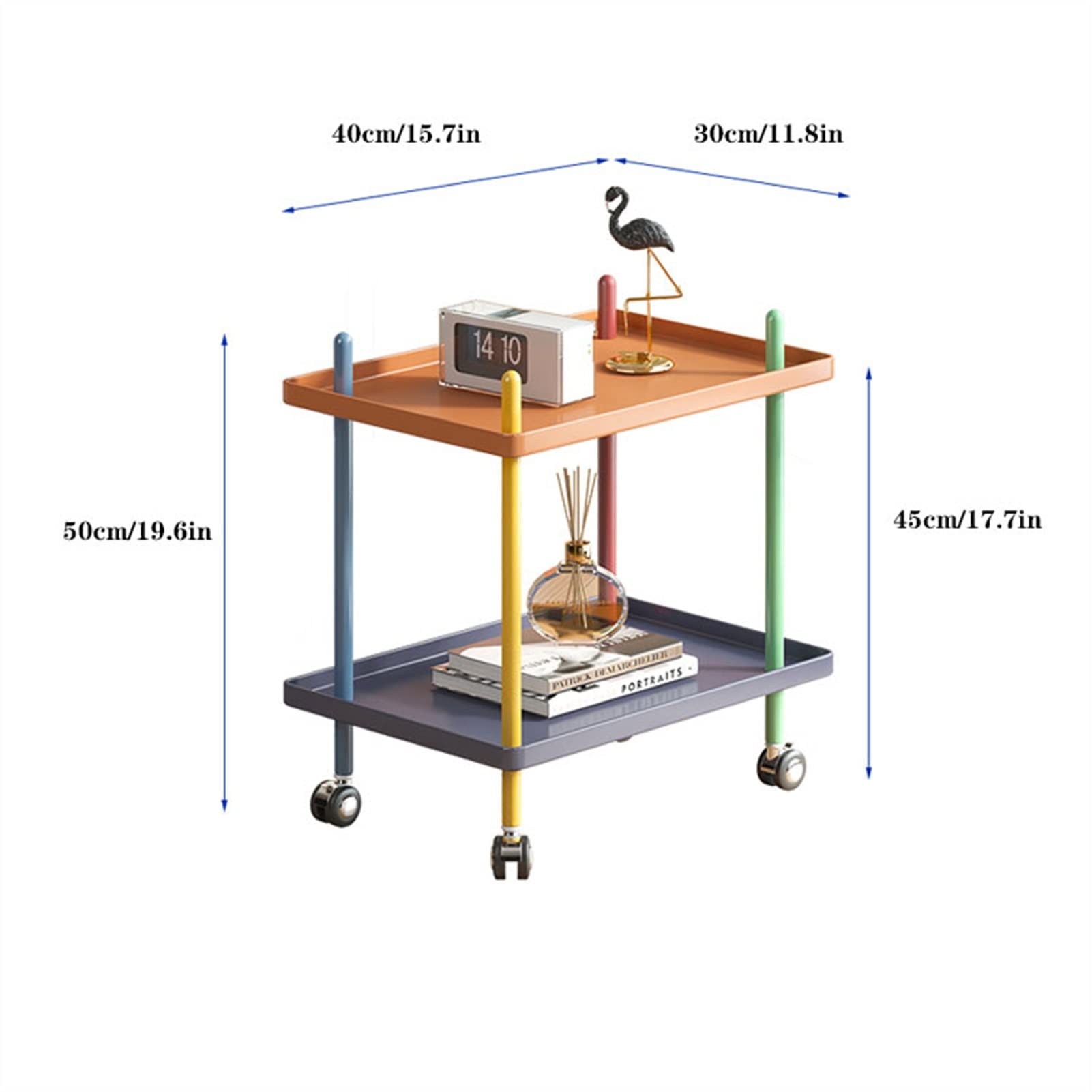 Side Table End Table Creative Side Table Iron Coffee Table 2-Layer Small Coffee Table Sofa Bedside Table Living Room Bedroom Locker Tea Table Coffee Table