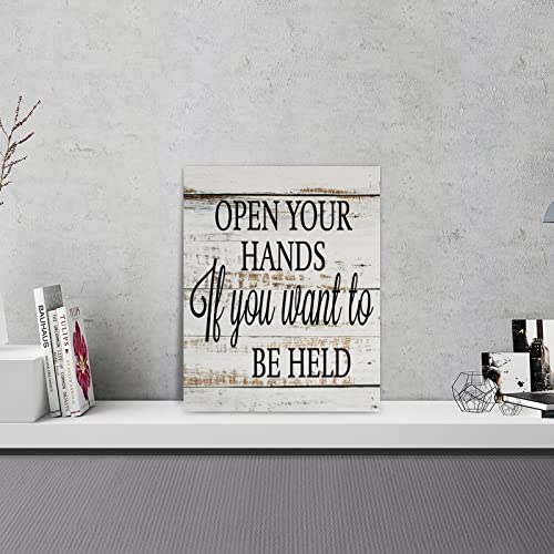 Panneau en bois Open Your Hands pour une déco murale positive et inspirante - 4