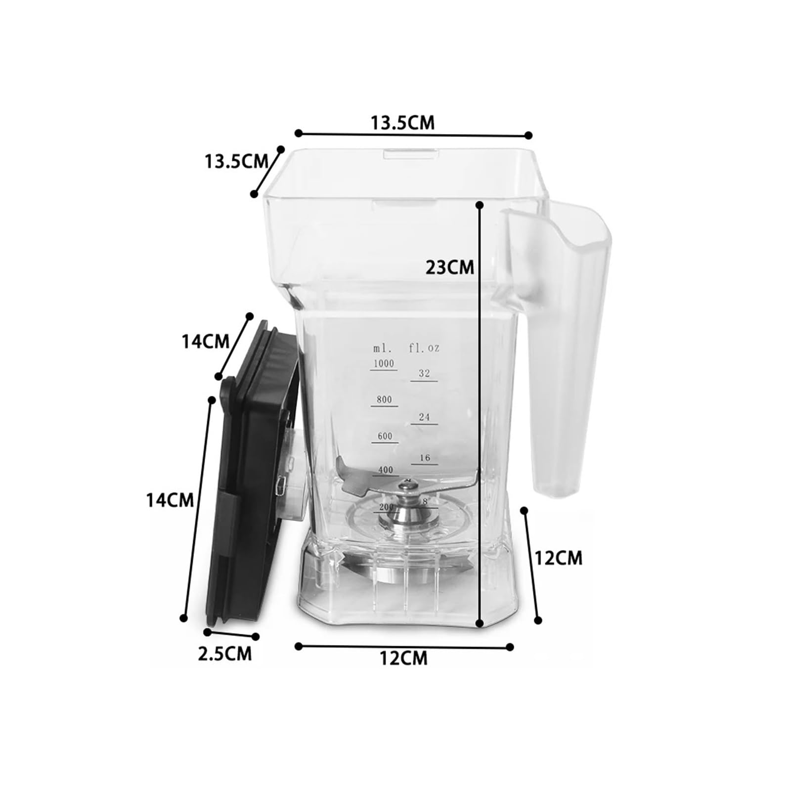 Tazza frullatore con gruppo vaso da 1,5 litri, compatibile con ITOP