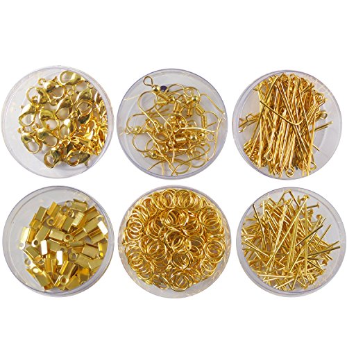 Image of eshoppee Jewellery Making Material Fitting Kit | Jump Ring, Lobster Claps, Keel, Kunda, Necklace End Locking, Earring, Ring