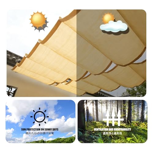 Auvent Wave Canopy pergola rétractable bâche imperméable en U terrasse