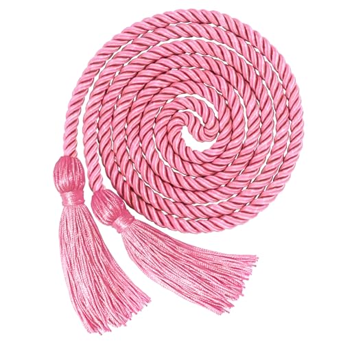 Pink Graduation Cords - 67 Inch Graduation Honor Cords with Tassel for Gown Grad Decoration - Braided Gown Accessory for College Graduates Bachelor Master Doctor Grad Ceremony