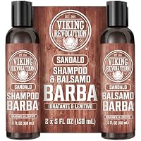 Viking Revolution Shampoo Barba Uomo con Balsamo, Argan e Jojoba, 2x150 ml
