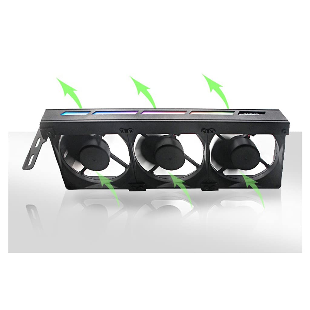 Dispositivo de ventilación T390H de 3 x 90 mm, ventilador VGA de alta velocidad, tarjeta gráfica, ventilador de refrigeración de 5 V, 3 pines, 0,36 A con tira de luz ARGB
