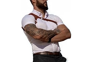 Men's Leather Body Chest Belt - Durable and Breathable Adjustable Ash Williams...