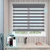 High Precision Customized Color and Size, Motorized Window Roller Zebra Shades/Blinds with Built-in Battery, Available for Smart Homes, Made in The USA.
