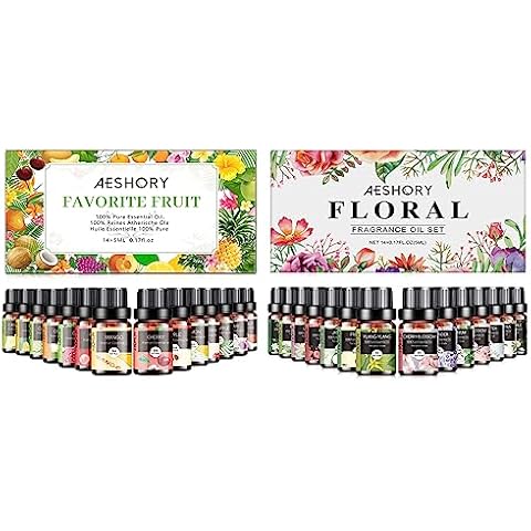 Essential Oils Set -28x5ml Fruity & Floral Fragrance Oils Set for Candle Making, Soap Scents & Diffuser Cover