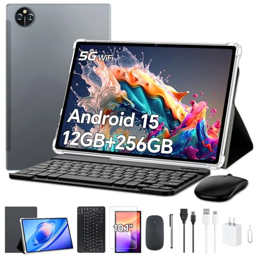 M6 10" Android 15 Tablet, 12GB RAM + 256GB ROM + 1TB Expandable, 8000mAh Battery Tablets, IPS 1920x1200 Display, 5G Wi-Fi, BT5.0, Dual Speakers, Includ Keyboard/Mouse/Stylus/Case/Protective Film(Gray) by SUNSAMITO - Used condition - US$71.51