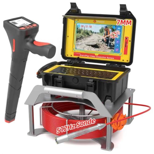 Image of Sanyipace 7MM Cable Sewer Camera with Locator, Drain Camera 512Hz Locator