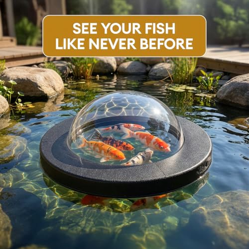 Gardenised Floating Pond Viewing Dome Clear Acrylic Fish Viewing Bubble with Stable Ring Base, Decorative Pond Accent for Close-Up Fish Interaction and Viewing by Gardenised - Used condition - Image 5