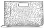 HKYUECHI Silver Clutch Bags Clutch Bags for Women Evening Bag with Detachable Chain, Womens Handbag Crossbody Purse for Wedding Party and Prom (Silver)