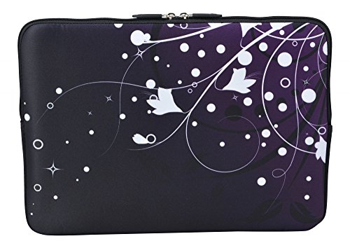 MySleeveDesign - Funda Protectora Estuche Antihumedad de Neopreno para portátil 10,2" / 11,6" - 12,1" / 13,3" / 14" / 15,6" / 17,3" - Varios DISEÑOS Y Colores - White Flowers [11-12]