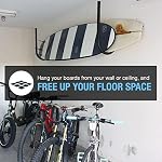 Ho Stevie! Surfboard Ceiling Racks - Free Up Your Floor Space - Hang Up To 3 Surf or SUP Boards - Won’t Rust/Corrode - Heavy Duty 75lbs Max - Easy Installation (Hardware Included) - Image 3