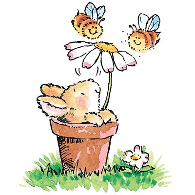 Penny Black Rubber Stamp 2.5."X3-Bees & Bunny