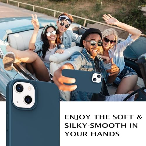 Image of DIZORO Compatible with iPhone 13 Case /iPhone 14 Liquid Silicone Case, Full Body Protective Cover, Shockproof, Slim Phone Case, Anti-Scratch Soft Microfiber Lining,(6.1 inch - Cosmos)