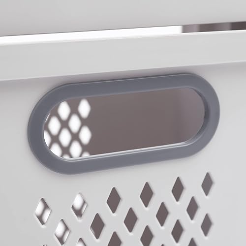 Miniatura 5 de Cesta de plástico para ropa sucia para el hogar, cesta de ropa con diseño dividido, cuerpo de cesta hueco y rueda universal, para