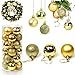 Produktbild WELLXUNK 36 Stücke Weihnachtskugeln, Kunststoff Christbaumkugeln Weihnachtsdeko, Weihnachtsbaum Anhänger Kugeln, für Baumschmuck Weihnachten 4cm