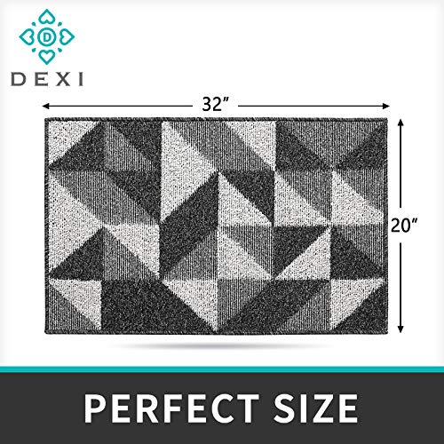 Dexi Indoor Doormat, Non Slip Absorbent Resist Dirt Entrance Rug, 20"X31" Machine Washable Low-Profile Inside Floor Door Mat, Black #TOP1