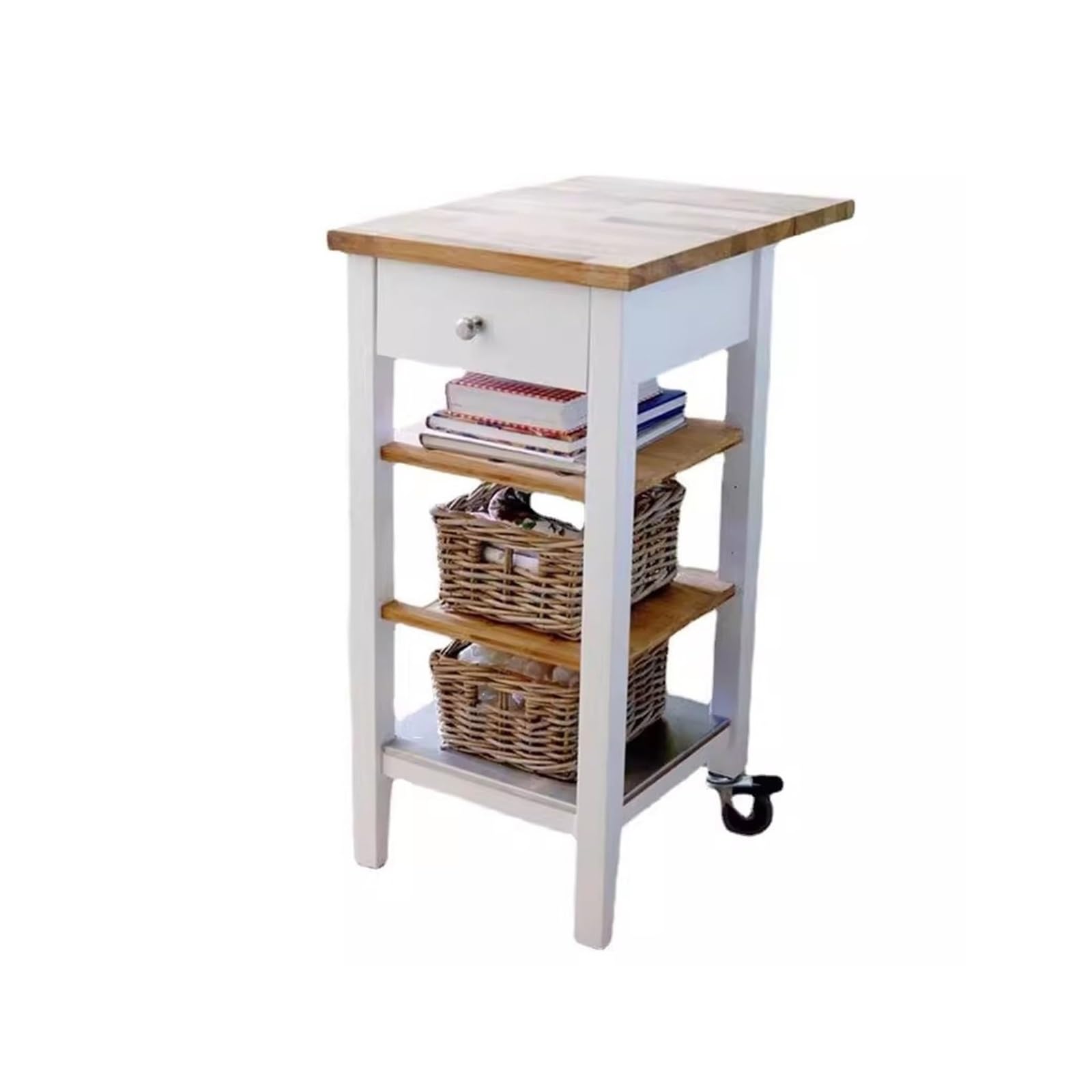 Fzl02068lm One Color Serving Trolleys Kitchen Island Table Movable Dining Side Cabinet Cutting Operating Organization