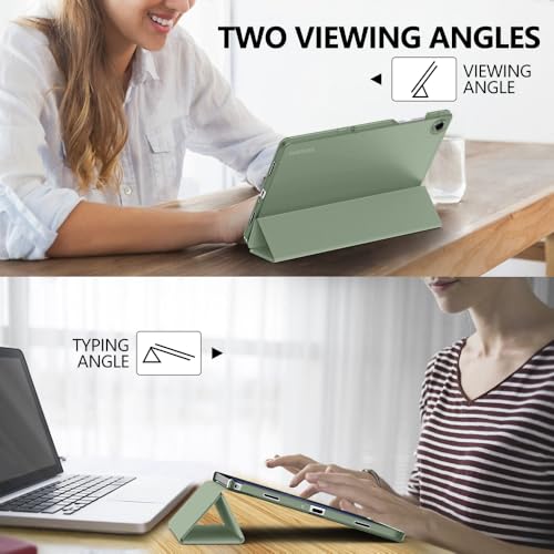 Image of MoKo for Samsung Galaxy Tab A11 Plus / A11+ Case 11 Inch 2026, Galaxy Tab A9 Plus / A9+ Case 11 Inch 2024, Slim Stand Hard PC Translucent Back Shell Smart Cover, Auto Wake /Sleep, Sage Green