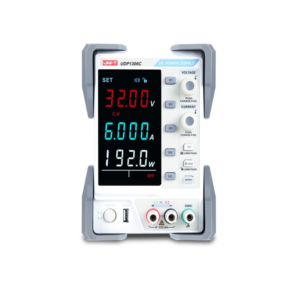 UNI-T UDP1306C - Fuente de alimentación de laboratorio DC programable lineal con 1 canal; 192 W; 0-32 V; 0-6 A; resolución de 10 mV/1 mA, precisión de ajuste: tensión: < (0,01% + 3 mV), corriente: ≤