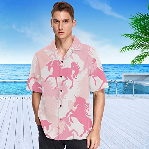 visesunny Stylish Men's Seasonal Hawaiian Print Button Down Short Sleeve Shirt Beach Clothing Unisex S-XXXL2