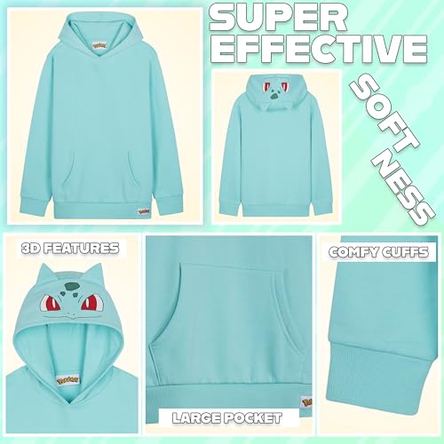 Image of Pokemon Hoodie for Boys & Teens Hooded Sweatshirt Warm Anime Pikachu Sweater