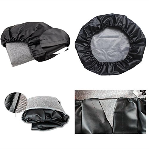 HEALiNK Spare Tire Cover,PVC Leather Waterproof Dust-Proof American Flag Rv Wheel Covers for Jeep Liberty Wrangler SUV Camper Travel Trailer Accessories (17 inch for Tire Φ 31"-33") - Thumbnail 3