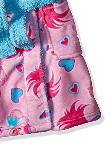 Trolls Girls' Big Luxe Plush Robe, Light Pink Fun, 8