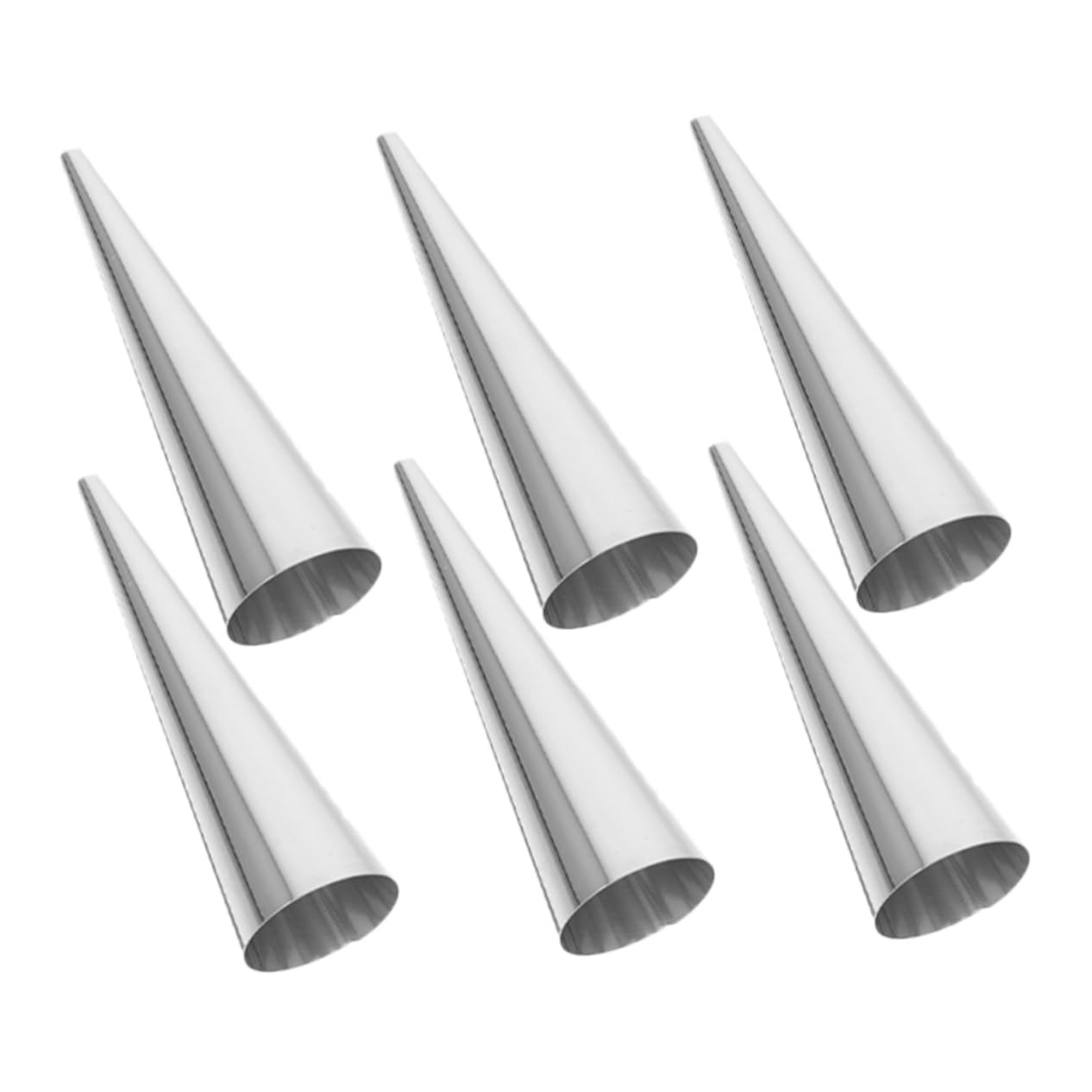 VINTORKY 6pcs Cone Shaped Pastry Molds Stainless Steel Croissant and Cannoli Tools for Homemade Horns User Friendly and Reliable Baking Accessories for All Skill Levels