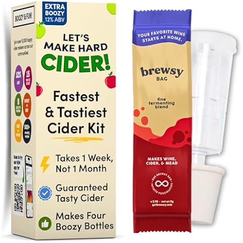 Brewsy Starter Kit for Cider Making - Custom Cider Kit - 4 Bottles in 9 Days - Use Any Juice to make Cider Cover