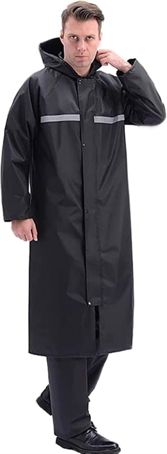 VUIKLCty Men's Raincoat And Women's Adult Raincoat, With Hood And Sleeves, Suitable For Camping, Hiking, And Cycling(4XL)
