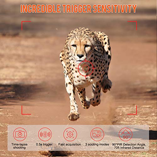 Product Image 4: WiMiUS H7 Trail Camera【Upgraded】 16MP 1080P HD Hunting Game Trail Cam with Infrared Night Vision Waterproof Motion Activated, 120° Detecting Range for Wildlife Monitoring