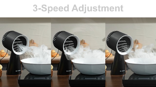 Image of AAOBOSI Portable Range Hood Kitchen,10 Layer Filter Compact Desktop Exhaust Fan, Powerful 3-Speed Smoke Removal, Low Noise Countertop Range Hood, Oil Cup, for Apartments, Dorm, RV, Indoor BBQ