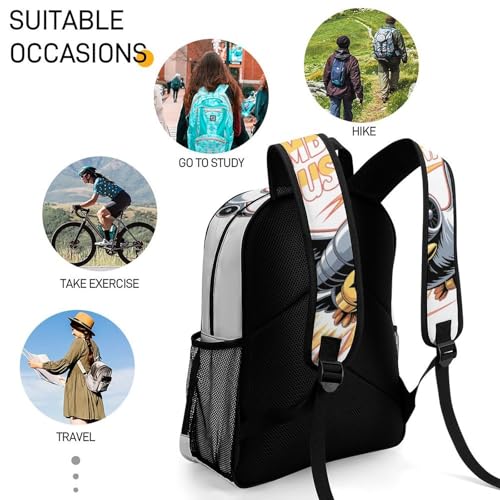 Bombombini-Gusini Merch Large Travel Backpack Italian-Brainrot Meme Waterproof Lightweight Daypack White 44x32x19cm4