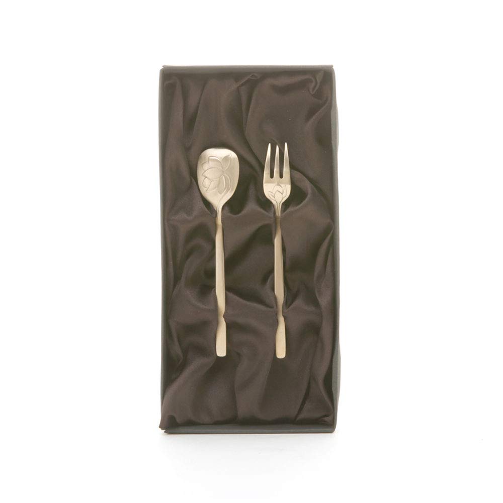 Amazon | Ugiu 韓国 鍮器 真鍮製 フォーク ティースプーン セット