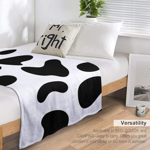 Couverture imprimée vache super douce et légère pour salon