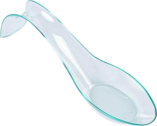 Vista 13 de Restaurantware Cucharas de lágrima de 5 pulgadas, 100 cucharas de estilete - Cucharas de degustación de plástico Seagreen desechables para bodas