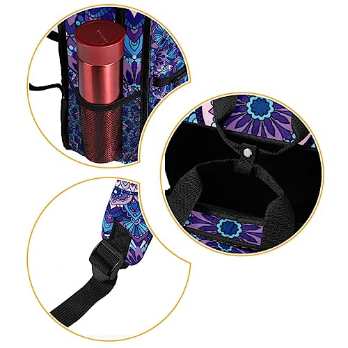 Sac à dos garçons motif mandala indien multicolore aux reflets violets